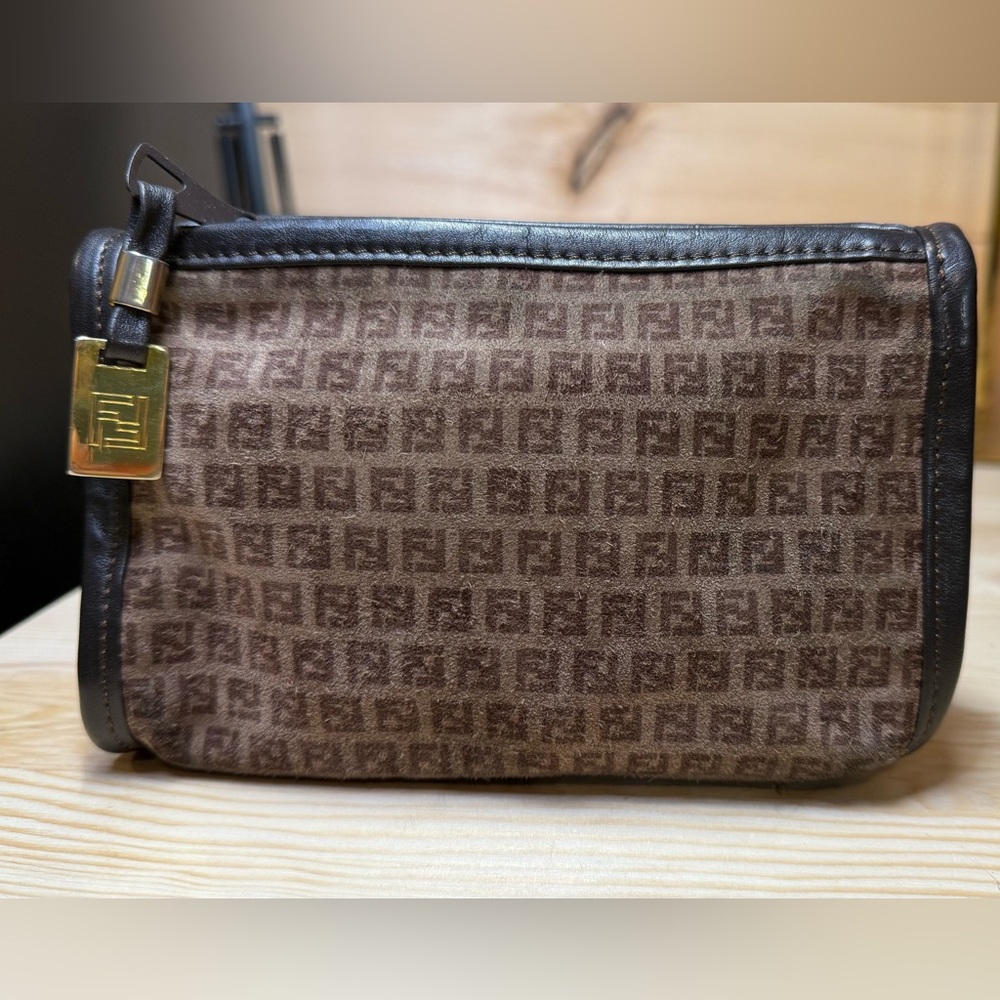 FENDI Zucca Suede Pouch